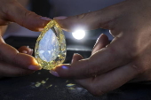 Christie auction preview of 202-carat Yellow Rose diamond, in Geneva