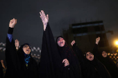 People protest following an Israeli strike on Lebanon, in Tehran