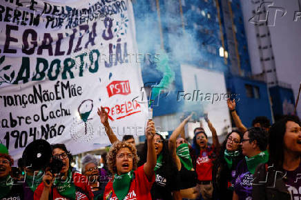 Demonstration to mark International Day for the Decriminalization and Legalization of Abortion, in Sao Paulo