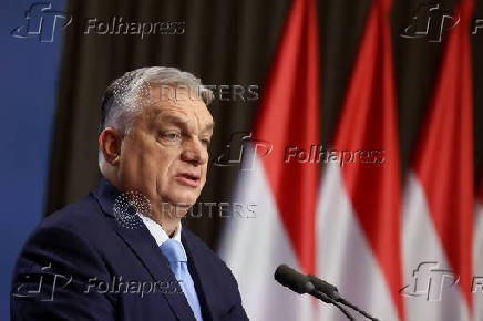 Hungarian Prime Minister Viktor Orban holds an international press conference in Budapest