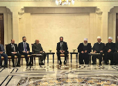 Lebanese Druze leader Walid Jumblatt and his son Taymur meet with Syria's de facto leader Ahmed al-Sharaa, in Damascus