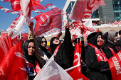 Islamist New Welfare Party rally ahead of the local elections in Istanbul