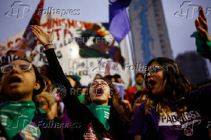 Demonstration to mark International Day for the Decriminalization and Legalization of Abortion, in Sao Paulo