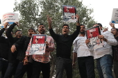 Student wing of the Indian National Congress protest against Indian industrialist Gautam Adani