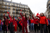 Protest to mark the International Day for Elimination of Violence Against Women, in Paris