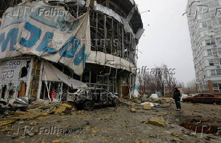 Aftermath of recent shelling in Donetsk