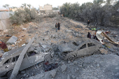 Aftermath of an Israeli strike on a house in Deir Al-Balah in the central Gaza Strip