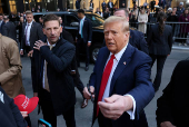 Republican presidential candidate and former U.S. President Donald Trump meets with Union workers  in New York