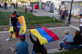 Demonstration in Santiago in support of the Venezuelan opposition