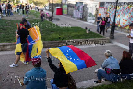 Demonstration in Santiago in support of the Venezuelan opposition