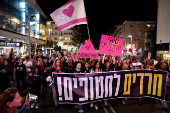 People rally demanding the release of hostages kidnapped during the deadly October 7, 2023 attack, in Tel Aviv