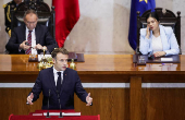 France's President Macron visits Chilean Congress in Valparaiso