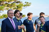 Australian PM Albanese receives Australian and Indian men's cricket teams at Kirribilli House in Sydney