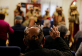 The Three Wise Men visit children and elderly people, ahead of the Epiphany parade, in Ronda