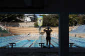 Detalhe da piscina do Complexo Esportivo do Pacaembu