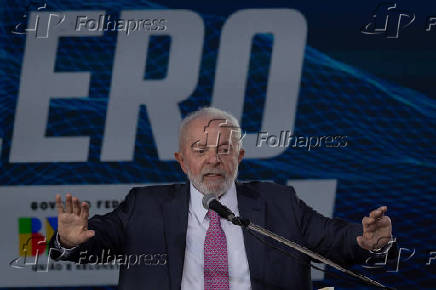 Presidente Lula durante cerimnia para anncio de investimentos do governo federal 