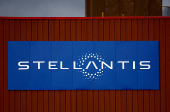 FILE PHOTO: FILE PHOTO: The logo of Stellantis is seen outside a company building in Chartres-de-Bretagne near Rennes