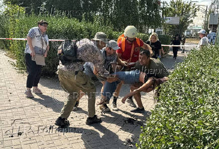 Aftermath of a Russian missile strike in Kharkiv