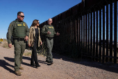 Democratic presidential nominee and U.S. VP Kamala Harris visits US-Mexico border