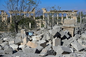 Damage following Israeli airstrikes near ancient ruins of Baalbek, Lebanon