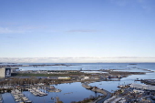 Construction of artificial peninsula in Copenhagen, Denmark