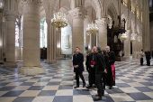 French President Macron visits the Notre-Dame Cathedral, in Paris