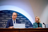 Governor of the Bank of England Bailey attends the biannual Financial Stability Report press conference, in London