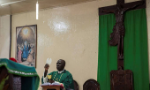 Christians celebrate mass at the Saint Esprit parish in Goma