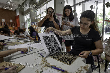 Oficina de xilogravura em So Jos dos Campos (SP)