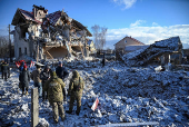 Aftermath of a Russian missile attack in Chernihiv