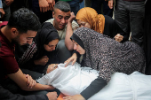 Funeral of Palestinians killed in Israeli strikes, in Rafah
