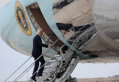 U.S. President Joe Biden boards Air Force One in Lima