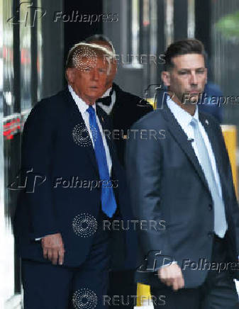 Republican presidential candidate and former U.S. President Donald Trump departs Trump tower in New York