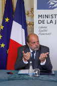 French Justice Minister Eric Dupond-Moretti hold talks with French Police union representatives, in Paris
