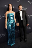 Katy Perry and Orlando Bloom arrive at the Kering Foundation's Caring for Women dinner in New York