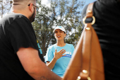 U.S. Democratic Congressional candidate Whitney Fox campaigns in Largo