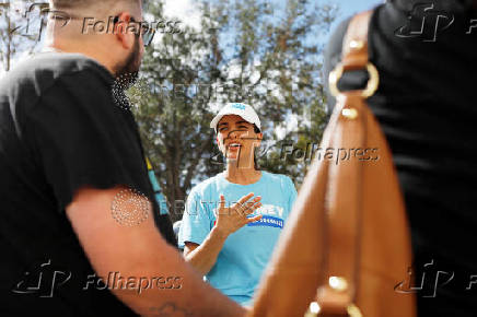 U.S. Democratic Congressional candidate Whitney Fox campaigns in Largo