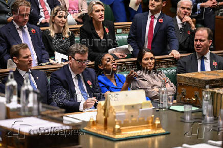 Conservative Party leader Kemi Badenoch speaks during Prime Minister's Questions in London