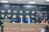 Coletiva de imprensa sobre operao Torniquete na Cidade da Polcia no RJ