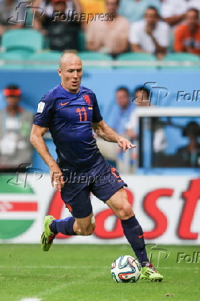 Arjen Robben. Salvador BA 3 jun 2014. Holanda VS Espanha ( jogo 03 ) Spain v  Holland. World Cup 2014. Fonte Nova stadium, Bahia Stock Photo - Alamy