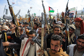 Rally in Sanaa in support of Palestinians and Lebanon's Hezbollah