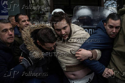 Serbian opposition and supporters protest over railway station roof collapse, in Novi Sad