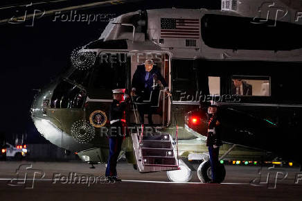 U.S. President Joe Biden departs for Joint Base Andrews from John F. Kennedy International Airport in New York