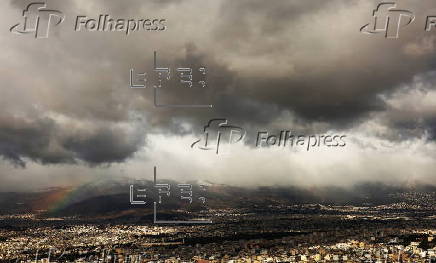 Cloudy sky above Athens