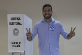 Andr Fernandes (PL) vota no 2 turno das Eleies 2024