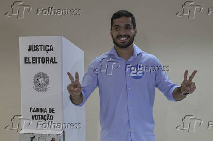 Andr Fernandes (PL) vota no 2 turno das Eleies 2024