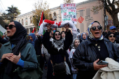 People demonstrate in support of Palestinians in Gaza, in Istanbul