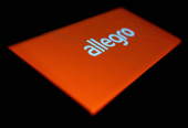 FILE PHOTO: Allegro logo is seen on the smartphone in this illustration