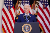 U.S. President Joe Biden delivers remarks at the White House