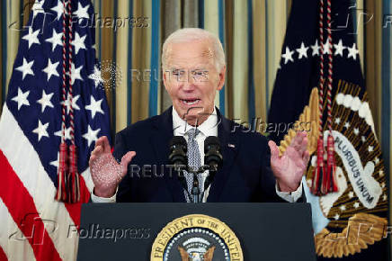 U.S. President Joe Biden delivers remarks on securing 235 judicial confirmations, at the White House